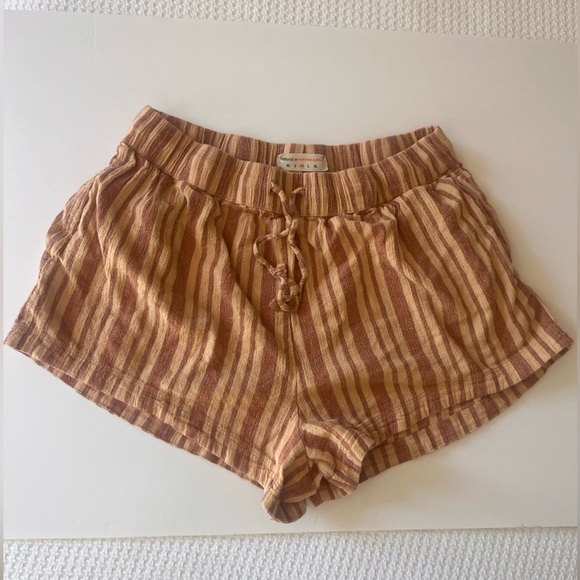 Known Supply Pants - Known supply Rust Striped Brown and Tan Shorts Sterling